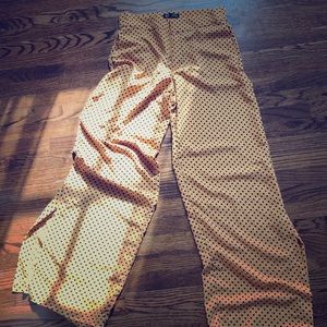 Yellow Polka Dot Wise Leg Zara Pants -size M